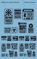 Black Zombie Hazard Signs Decals gallery