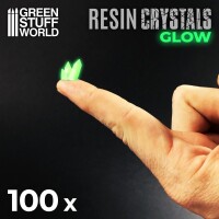 Harzkristalle Grün klein Glow 3