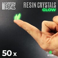 Harzkristalle Grün mittel Glow 3