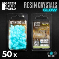 Harzkristalle Türkisblau mittel Glow 3