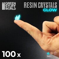Harzkristalle Türkisblau klein Glow 2