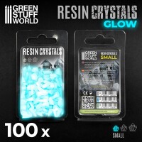Harzkristalle Türkisblau klein Glow 3