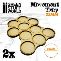 MDF Movement Trays 25mm x5 Skirmish 2