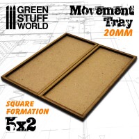 MDF Regimentsbases 20mm 5x2 Square Formation 3