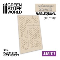 Harlequin L 11x7mm Airbrush Stencil Selb gallery