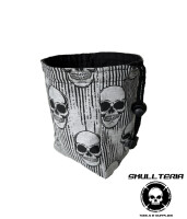 Würfelbeutel Grau mit Totenkopf / Schwarz wendbar 2