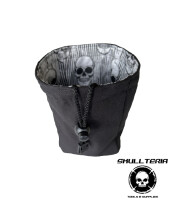 Würfelbeutel Grau mit Totenkopf / Schwarz wendbar 4
