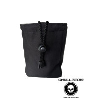 Würfelbeutel Grau mit Totenkopf / Schwarz wendbar 5