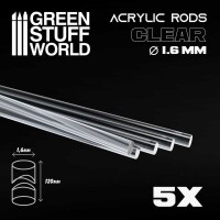 Acryl Stäbe Transparent 1,6mm rund 2