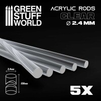 Acryl Stäbe Transparent 2,4mm rund 2