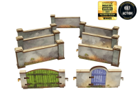 WW2 Normandy Wall w. Gate (high) 28mm 3