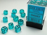 Translucent Teal/White 36x W6 12mm Dice  gallery