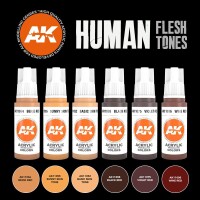 AK Interactive Human Flesh Tones Paint Set 3