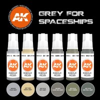 AK Interactive Grey For Spaceships Paint Set 3