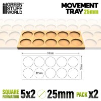 MDF Regimentsbases 25mm 5x2 Skirmish Lines 2