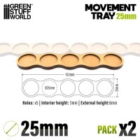 MDF Movement Trays Skirmish AOS 25mm 5x1 2