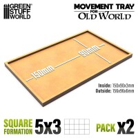 MDF Regimentsbases Old World 150x90mm 5x3 Square Formation 2
