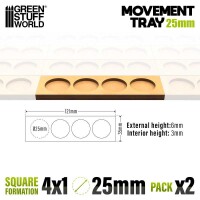 MDF Regimentsbases 25mm 4x1 Skirmish Lines 2