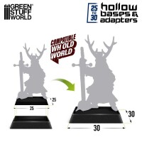 Hollow Bases und Adapter Eckig mit Rand 25mm auf 30mm (20) 2