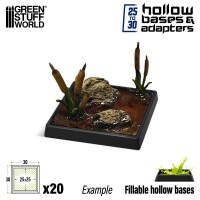 Hollow Bases und Adapter Eckig mit Rand 25mm auf 30mm (20) 3