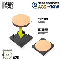 Hollow Bases und Adapter Rund auf Eckig 25mm (20) 2