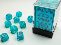 Cirrus Aqua/Silver 36x W6 12mm Dice Set gallery