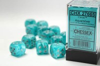 Cirrus Aqua/Silver 12x 16mm W6 Dice Set gallery