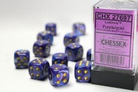 Lustrous Purple/Gold 12x 16mm W6 Dice Se gallery