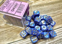Lustrous Purple/Gold 36x 12mm W6 Dice Se gallery