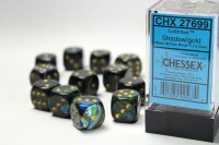 Lustrous Shadow/Gold 12x 16mm W6 Dice Se gallery