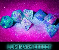 Mini Nebula Wisteria/White Luminary RPG Dice Set 2