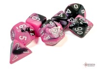 Gemini Black Pink/White RPG Dice Set gallery