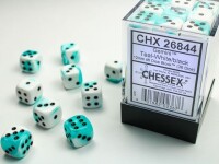 Gemini Teal White/Black 36x 12mm W6 Dice gallery