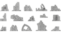 Steinmauer Ruinen Set (15) 3