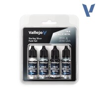 Vallejo True Metallic Metal Sterling Silver Paint Set (4) 2