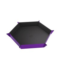 Gamegenic Magnetic Dice Tray Hexagonal Black & Purple 2