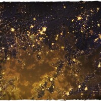 Deep Cut Studio Wargames Terrain Mat Orbital Night Coast 4x4