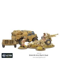 British 8th Army 25 pounder Light Artillery, Quad and Limber